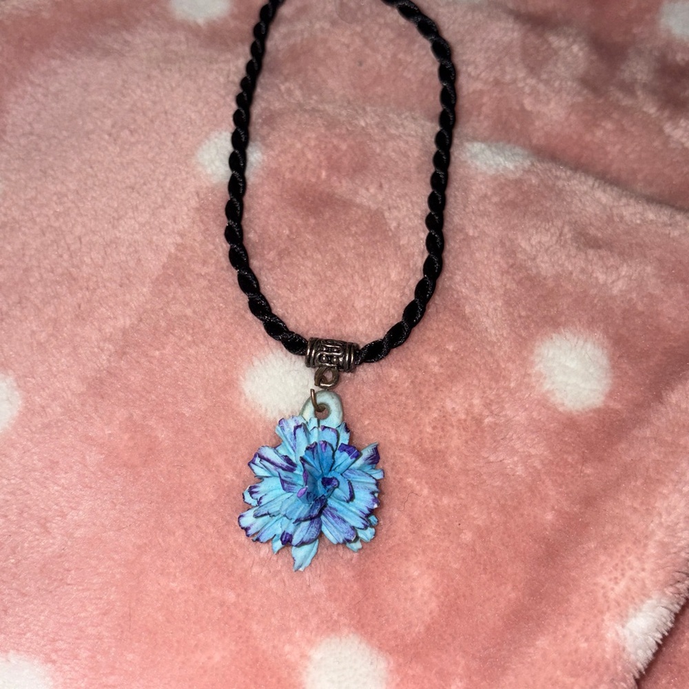 Hand Sculpted Italian 18” Floral Pendant Necklace (One of a Kind)